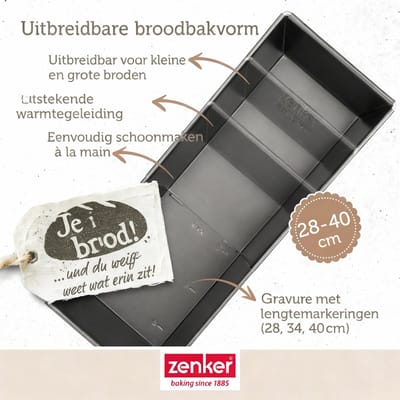 Uitrekbare cakevorm 28 tot 40 cm Zenker Black Metallic