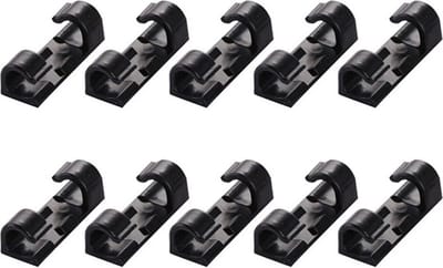 *** 20 Stuks Kabel Clips - Kabel Houder - Zelfklevend - Kabelbinder - Zwart - van Heble® ***