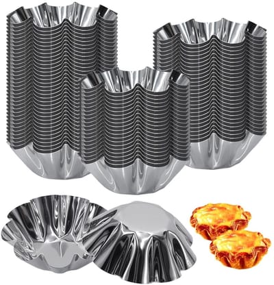 Dailygoods- Tartelette-vormpjes 30 stuks - Roestvrij Staal - Herbruikbaar - Antiaanbaklaag - Stapelbaar - Temperatuurbestendig van -40 °C tot 230 °C - Muffinvorm