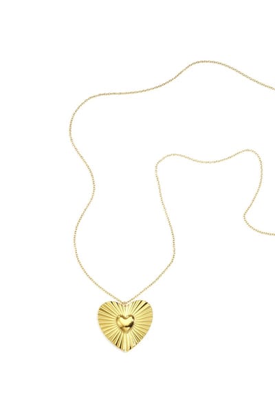 Hart ketting - Roestvrijstalen hangerkettingen -Hart Casual Dagelijks Eenvoudig Serie - Damessieraden RVS - goud - cadeau - gift - christmas