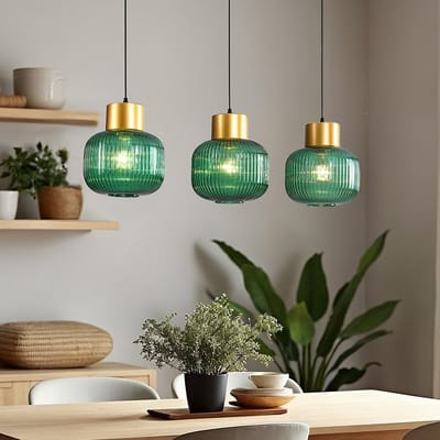 LumenXL Hanglamp 3-lichts - groen glas - Inya