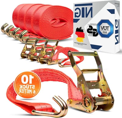 Spanbanden Set - Sjorbanden Ratelbanden - Veilig Transport - 2000 kg Laadvermogen - 6 Meter Lengte - Blauw Label