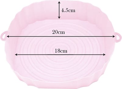 Siliconen AirFryer Mandje Roze – AirFryer Accesoires – AirFryer Bakjes Siliconen – AirFryer Siliconen Bakje – AirFryer Bakpapier Siliconen – AirFryer Bakpapier XL – AirFryer Bakje – AirFryer Bakvorm Siliconen – Heteluchtfriteuse - 20 CM