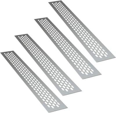 Set van 4 Aluminium Ventilatieroosters Rechthoekig - 48x6 cm - Ventilatieopening Afzuiging