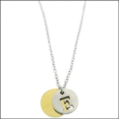 Aramat Jewels | Halskettingen | Stalen Initiaal Ketting met Ronde Letter Hanger – Gepersonaliseerde Ketting | E | |1,5mm | Staal | Volwassenen | Verkleurd niet