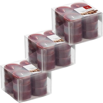 Trend Candles geurtheelichtjes/waxinelichtjes - 36x - kaneel geur - 4 branduren -transparante cup