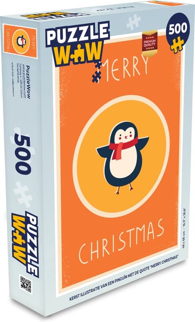 Puzzel Dieren - Kerst - Quotes - Pinguïn - Merry christmas - Legpuzzel - Puzzel 500 stukjes - Kerst - Cadeau - Kerstcadeau voor mannen, vrouwen en kinderen
