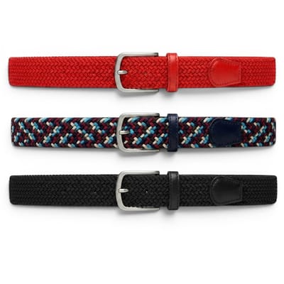 Safekeepers Gevlochten Riem Dames & Heren - Elastisch - 3 Stuks Blauw, Rood en Multicolor