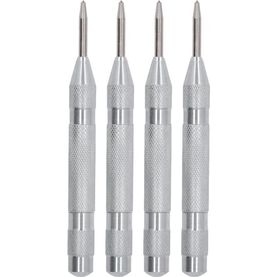 4 Pièces Pointerau Automatique Acier Haute Vitesse 5 Pouces Kit d'Outils pour Installation Maintenance argenté