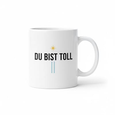Du Bist Toll Minimalistische Tekst Mok – Positieve Boodschap Koffiemok – 330 ml Keramische Mok