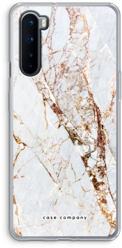 Case Company® - Hoesje geschikt voor OnePlus Nord hoesje - Goud marmer - Soft Cover Telefoonhoesje - Bescherming aan alle Kanten en Schermrand