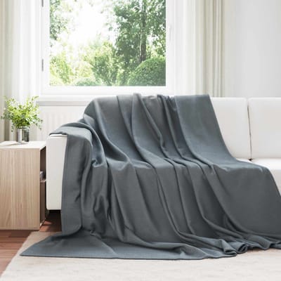 vidaXL - plaid - Donkergrijs - 240 - x - 220 - cm - 0.76 - kg - Fleece