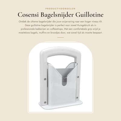 Dailygoods- Bagelsnijder met Veiligheidsschild - Vaatwasmachinebestendig - Comfortabele Grip - Eenvoudige Bediening - Snijden van Bagels/Muffins - Keukenbroodsnijgadget - Broodsnijder