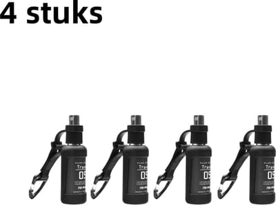 4-delige set - Sprayfles - Outdoor, kamperen en reizen - 50 ml - Draagbaar en ophangbaar - Lekvrij - Parfum-/alcoholdispenser - Vloeistofdispenser - Zwart