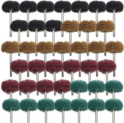 Polijstwiel Set - Schuurwiel Accessoires - Metaal Bewerking - 40 Delig Pakket - 25 mm Doorsnede - Diverse Kleuren