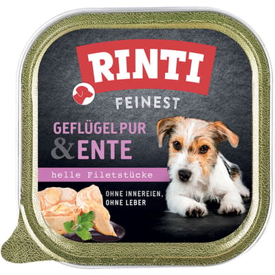 RINTI Fijnste 11 x 150 g Hondenvoer - Puur gevogelte & eend