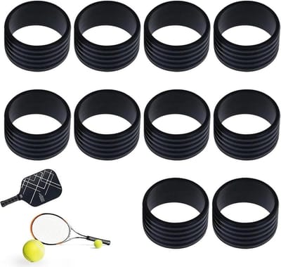 Allecto Plus - Gripband Tennisrackets 10 stuks - Siliconen Handvat - Stretchy Racket Handvat - Tennisracket Grip Tape - Fixringen - Kleurrijke Rubberen Ringen