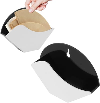 Dailygoods- Koffiefilterhouder Wandmontage - Koffiefilterhouder nr4 - Koffiefilterhouder Acryl - Koffiefilterdispenser - Koffieaccessoires - Hoogte 13 cm