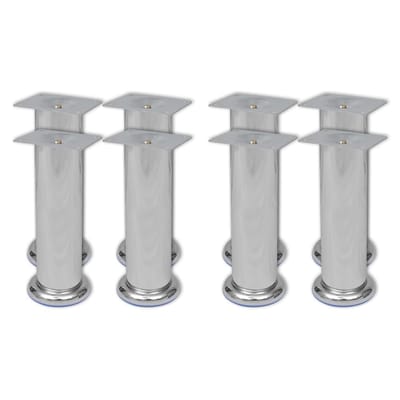 vidaXL - Bankpoten - 8 - st - rond - 180 - mm - chroomkleurig