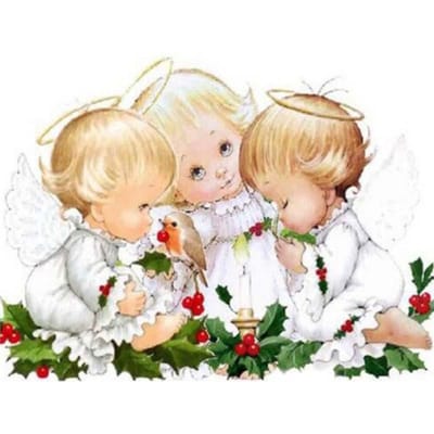 Kit de peinture diamant ange ferme, décoration d'intérieur, broderie, point de croix, Portrait en mosaïque pour enfants 20X30CM beige
