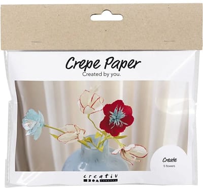 CC Mini hobbyset Crepepapier Bloemen Pastelkleuren