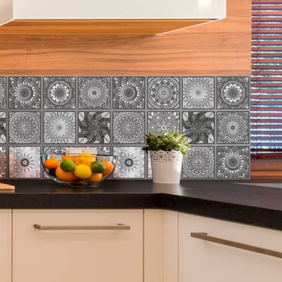 Muurstickers - Zelfklevende tegelmuurstickers voor keuken en badkamer - 9 Boheemse tegelstickers van COYOLLI - 9 stickers 20x20cm