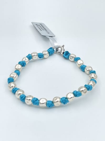 Spadarella Gioielli - SPBR349- Armband - 925 Zilver - 6mm - Medium blue turqoise 8470 - 17 Cm