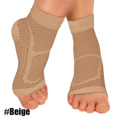 1 paar enkelbrace compressiemouw plantaire sok met voetboogondersteuning S-M