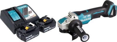 Makita DGA 520 RTX1 accu haakse slijper 18 V 125 mm X-LOCK Brushless + 2x accu 5.0 Ah + lader