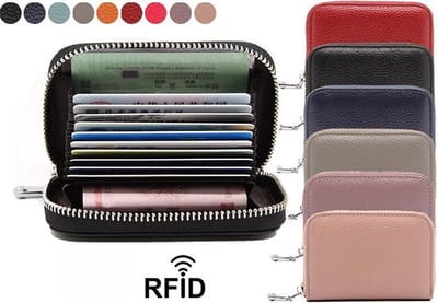 Knaak Anti-Skim Portemonnee - RFID Beschermhoes - Ruimte voor 12 Pasjes - Zwart - 12 x 7,5 x 2,5 cm