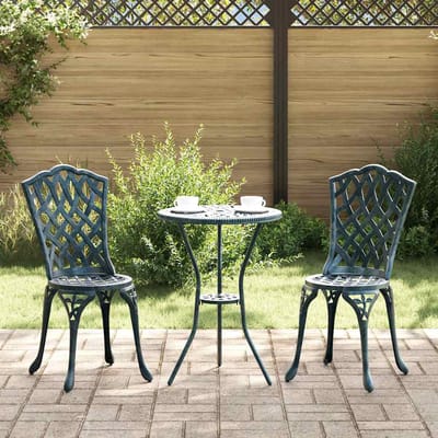 vidaXL - Tuin - Bistro - Set - 3 - st - Groen - Aluminium