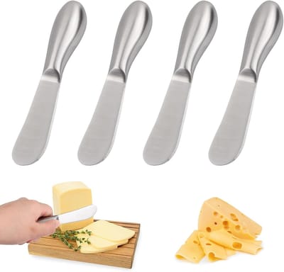 Spreider Mes Set, 4-delige Kaas- en Boterverspreider Messen, Roestvrij Staal Multifunctionele Boter Messen