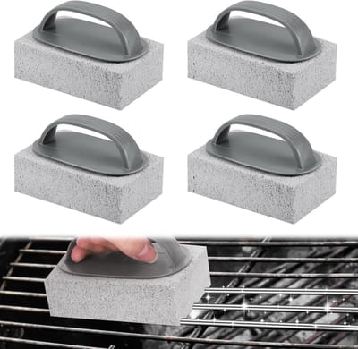 4 Stuks Bimssteen Reinigingsset - Grill, Keuken, Badkamer, Oven en Douche Schoonmaakborstels met Handvatten