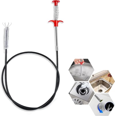 Flexibele Drain cleaner 160 cm - Ontstopper - Afvoer ontstoppen - Haar verwijderen - Keuken - Badkamer - Zwarte Tool
