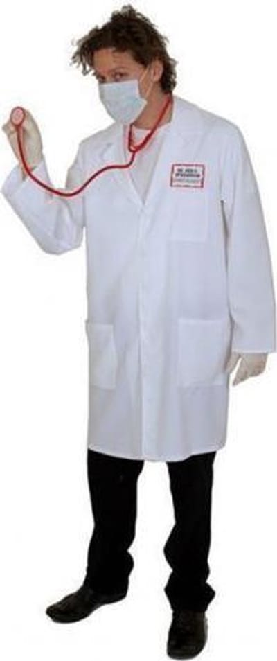Faram Party Carnaval verkleed Doktersjas kostuum - met stethoscoop - volwassenen - wit - ziekenhuis thema 50