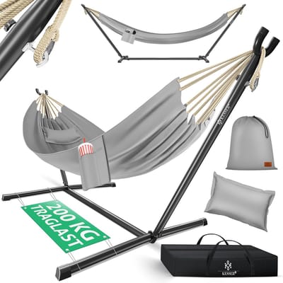 XXL Hangmat met Stevig Frame voor 2 Personen - Draagbaar & Weerbestendig - Binnen en Buiten Gebruik