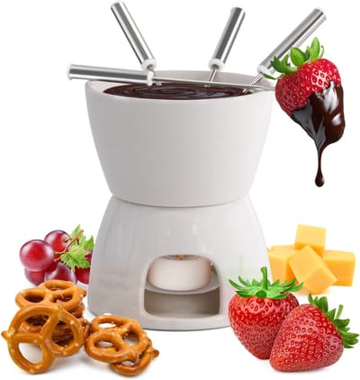REN® Fondueset - Fondue - Fondueset elektrisch - Wit - ‎11cm x 8cm x 7cm