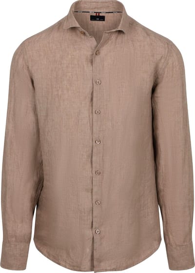 State Of Art Overhemd Linnen Beige - Maat 4XL - Heren - Overhemden Casual