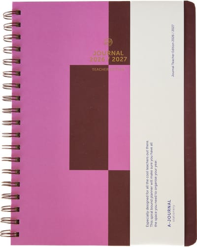 A-Journal - Docentenagenda 2026/2027 - Roze - groot formaat
