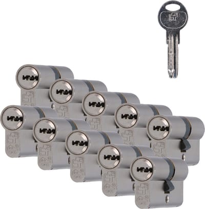 S2 veiligheidsprofielcilinder F6 30/30 SKG 2, dubbel cilinder (10 stuks)