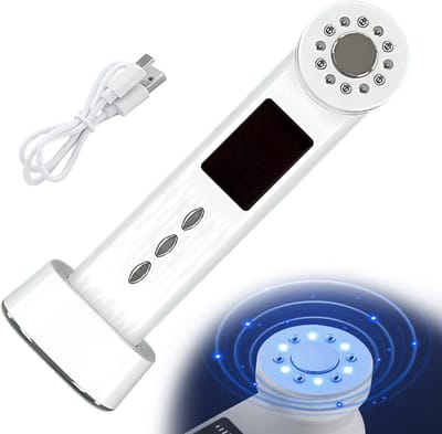 Roodlicht gezichtsmassageapparaat - Facelift Apparaat - Gezichtsmassage - Gezichtsreiniger - Huidverzorging - , 7 standen draagbaar huidverstrakkingsapparaat - Wit