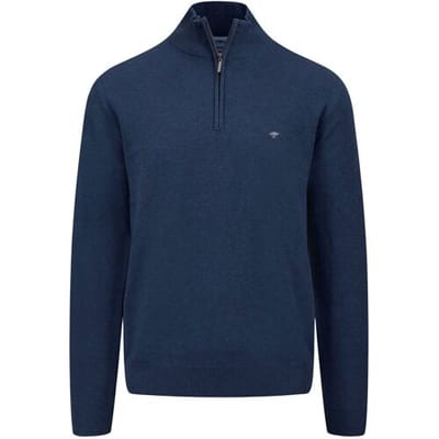 Fynch-Hatton Trui Troyer-Zip Superfine Cotton Night / male