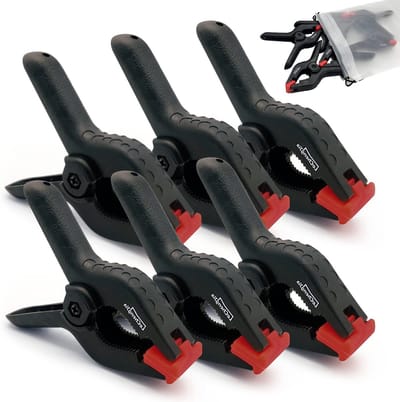 Set van 6 Veerklemmen - 4,5 Inch Plastic Klemmen voor Doe-Het-Zelf Projecten, Fotografie en Thuisverbetering