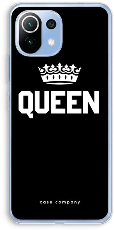 Case Company® - Hoesje geschikt voor Xiaomi Mi 11 Lite hoesje - Queen zwart - Soft Cover Telefoonhoesje - Bescherming aan alle Kanten en Schermrand
