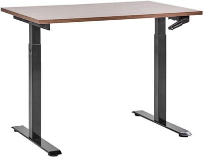 DESTINES - Verstelbaar bureau - Donkerbruin/Zwart - Spaanplaat