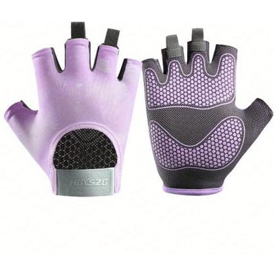 1 paire de gants de sport antidérapants, adaptés pour le cyclisme, la moto et le ski M violet