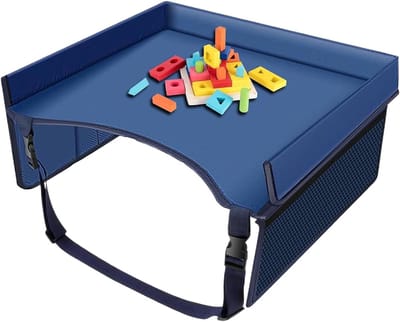 Kinderen Reislade - Autostoelbak - Reizen en Spelen - Opvouwbaar en Stootbestendig - 40x32x20cm - Blauw