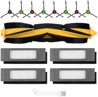 14 stuks accessoires voor Ecovacs Deebot N8 / N8+ / N8 Pro / N8 Pro+ / T9 / T9+ / N10+, OZMO 950/920 / T8 / T8+ / T8 AIVI / T8 AIVI+ / T8 MAX, 1 hoofdborstel, 4 filters, 8 zijborstels,