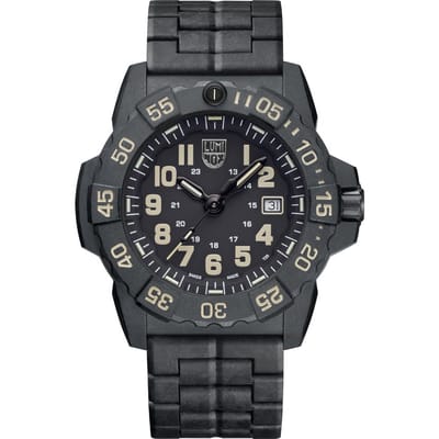 Luminox Navy SEAL 3500 Militaire Roestvrij Staal Zwarte Wijzerplaat Kwarts Duikershorloge XS.3510 200M Herenhorloge zwart