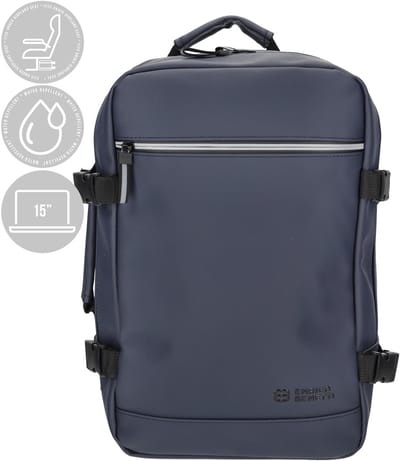 Enrico Benetti Underseater rugzak - Waterproof Cabin Rugzak - Onder de stoel bagage – Ryanair Reistas – 15 inch laptop handbagage – Cabin rugzak 25x20x40cm – 20L - 56010 – Donkerblauw